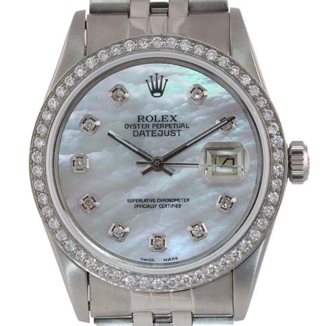 rolex datejust vintage diamond bezel|Rolex diamond bezel 36mm.